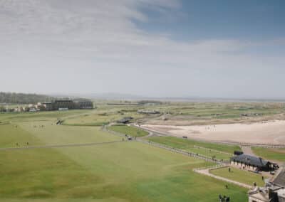 Image of the Old Course St Andrews taken from rooftop terrace