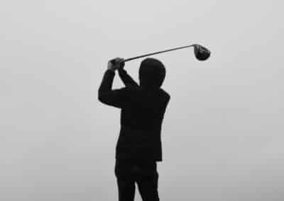 Silhouette of golfer St Andrews